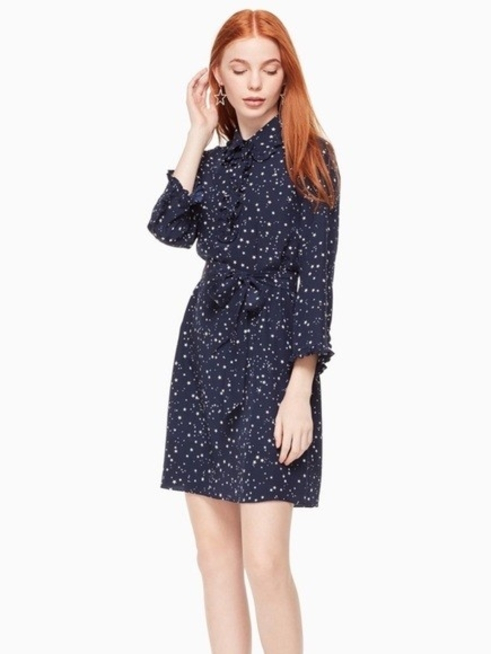 kate spade navy star print blouse